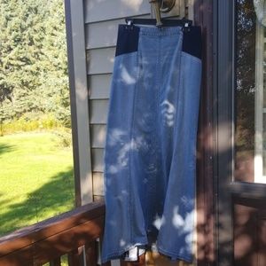 Long denim skirt
